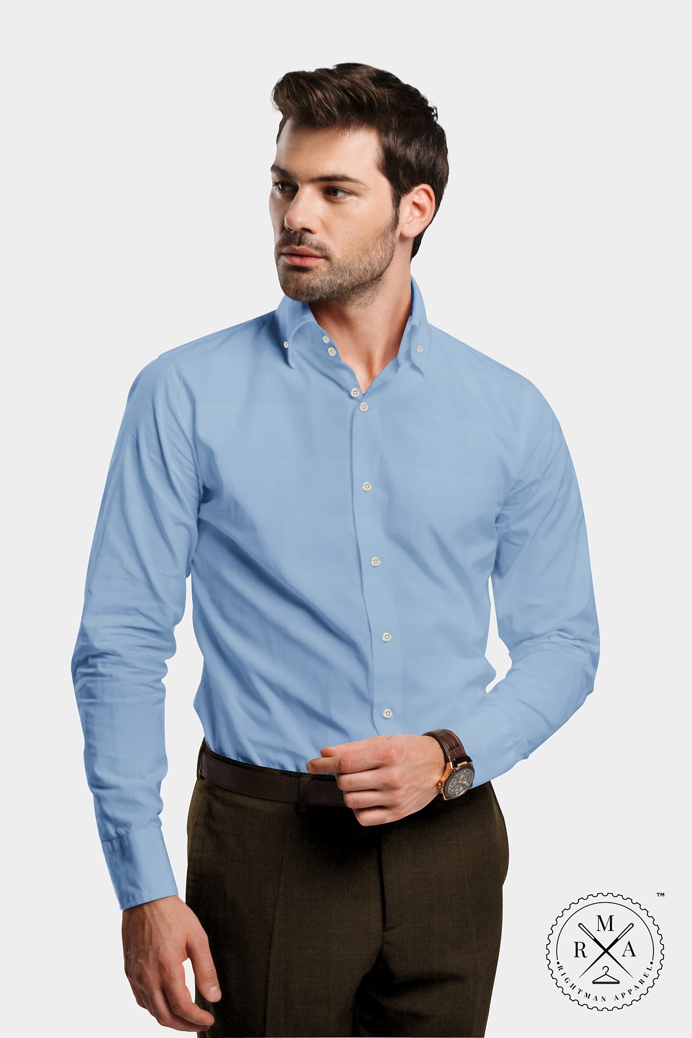 Blue Satin Shirt SH340